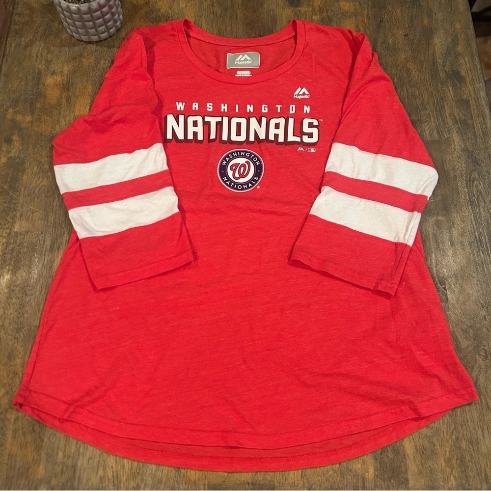 Women’s Washington Nationals 3/4 Sleeve T-Shirt XL New Without Tags Baseball Tee